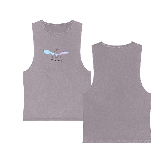 Peaceful Meditation Take a Deep Breath Double Sided Mineral Wash Tank Tops