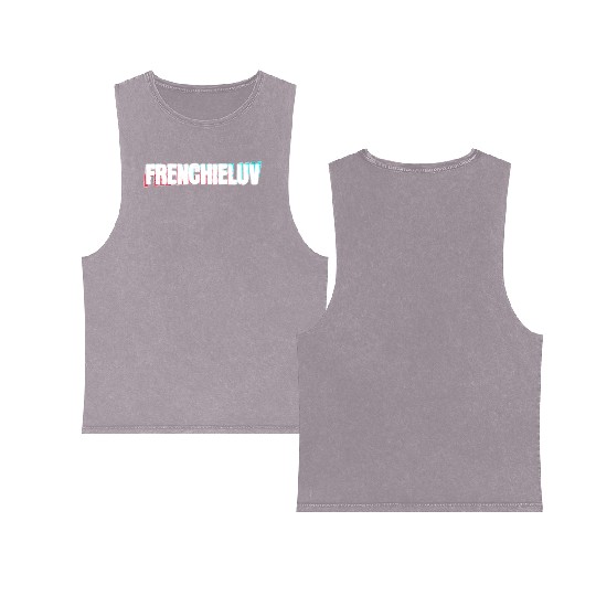 Frenchie Love Double Sided Mineral Wash Tank Tops