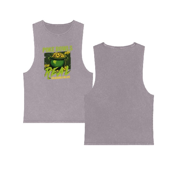Poke Bowls Are The Real Treasures St Patricks Day Double Sided Mineral Wash Tank Tops