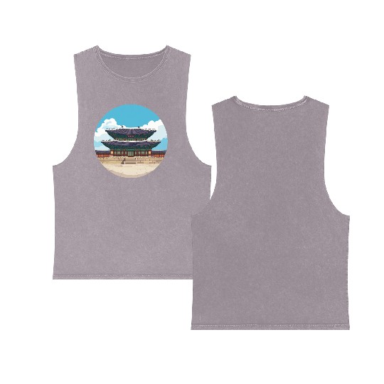 Old school Chinese kung fu Double Sided Mineral Wash Tank Tops