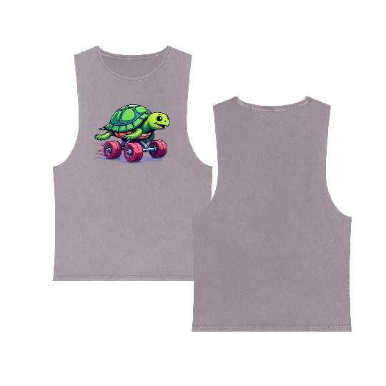 Turbo Turtle: Speed on Wheels Double Sided Mineral Wash Tank Tops