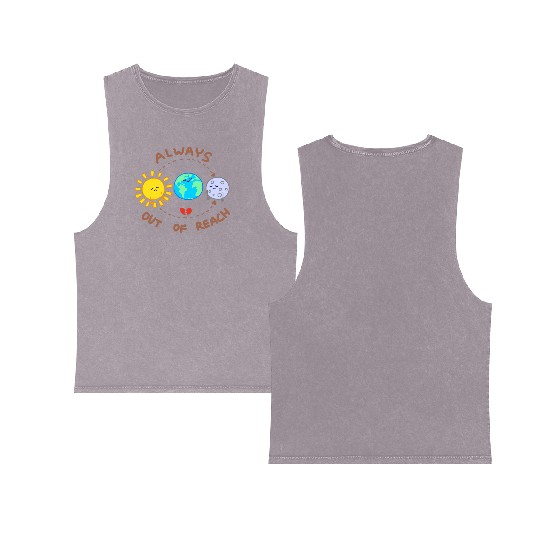Always out of reach - sun and moon Double Sided Mineral Wash Tank Tops