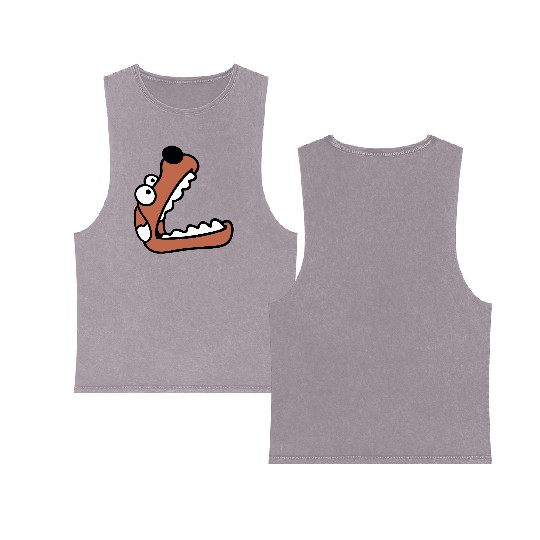 Dog Big Mouth Snout Hunger Looks Up Greedy Eating Double Sided Mineral Wash Tank Tops