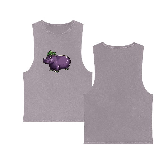 Hip Eggplant Double Sided Mineral Wash Tank Tops
