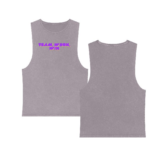 team, work, win team spirit Double Sided Mineral Wash Tank Tops