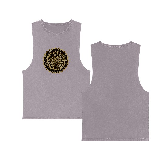 mandala design simple Double Sided Mineral Wash Tank Tops