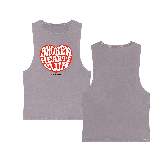 Broken Hearts Club Double Sided Mineral Wash Tank Tops