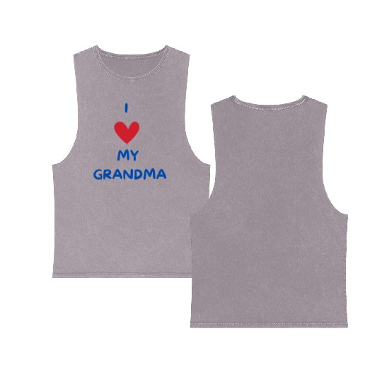 I Love My Grandma Double Sided Mineral Wash Tank Tops