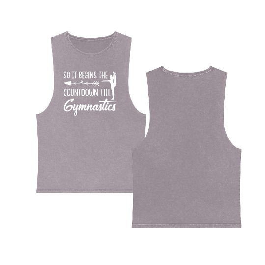 Gymnastics Gym Fitness Sports Training Double Sided Mineral Wash Tank Tops