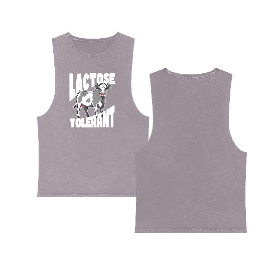 Lactose Tolerant – Built Different Double Sided Mineral Wash Tank Tops