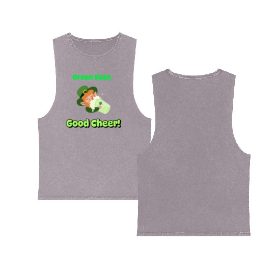 Green Beer Good Cheer Double Sided Mineral Wash Tank Tops