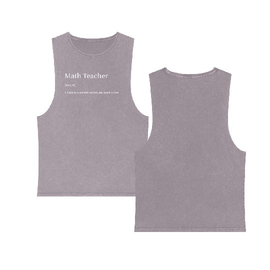 Math Teacher Same as s Normal Teacher Much Cooler Double Sided Mineral Wash Tank Tops