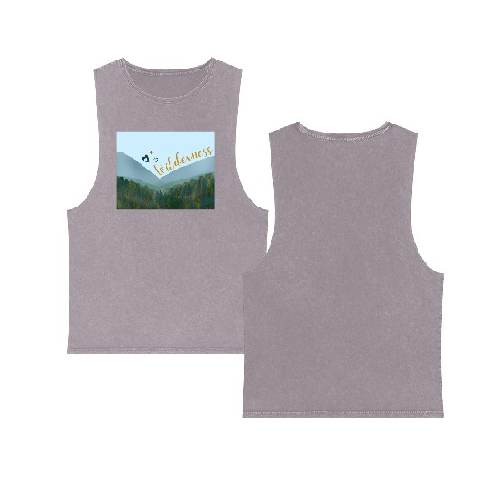 Love wilderness sticker, adventure, outdoors Double Sided Mineral Wash Tank Tops