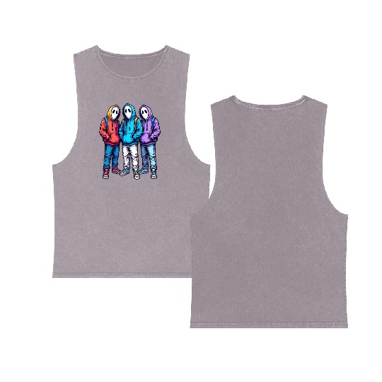 Mysterious Double Sided Mineral Wash Tank Tops Trio – Street Art Aesthetic