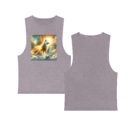 Ancestral Wolf Spirit Double Sided Mineral Wash Tank Tops