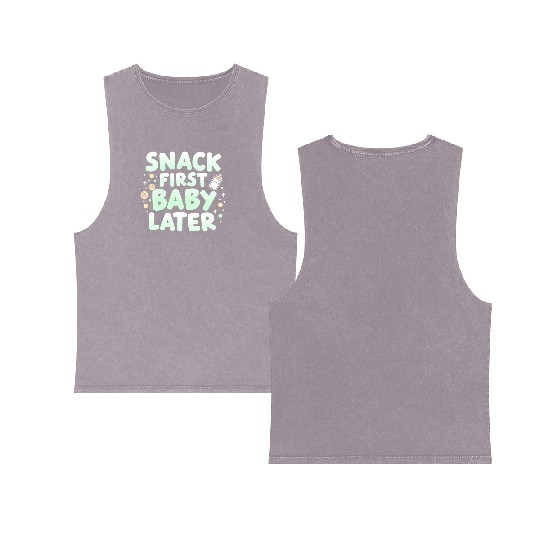 Pregnancy Cravings Funny Maternity Food Baby Bump Double Sided Mineral Wash Tank Tops