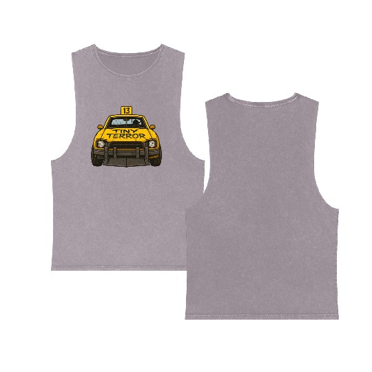 Compact Demolition Derby Design Wreck Event Racing Double Sided Mineral Wash Tank Tops