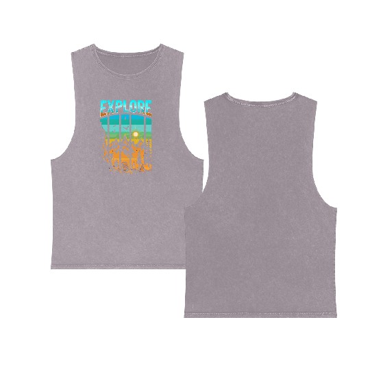 Apex Ascent: Embrace the Untamed Horizon Double Sided Mineral Wash Tank Tops