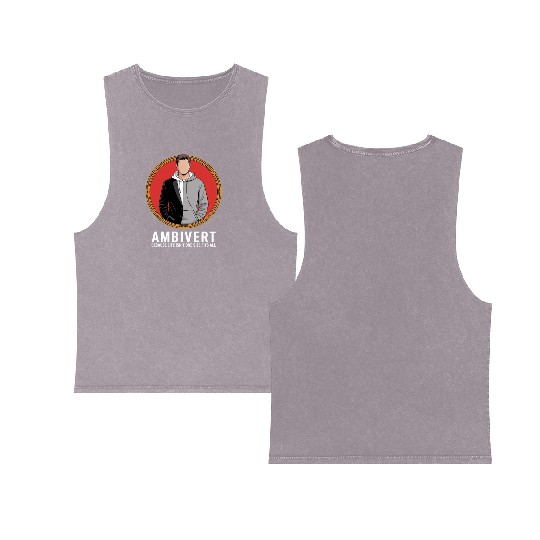 Ambivert Because Life Isn’t One Size Fits All Double Sided Mineral Wash Tank Tops