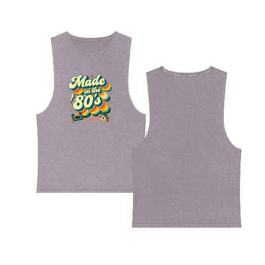 made in the 80s retro groovy Double Sided Mineral Wash Tank Tops