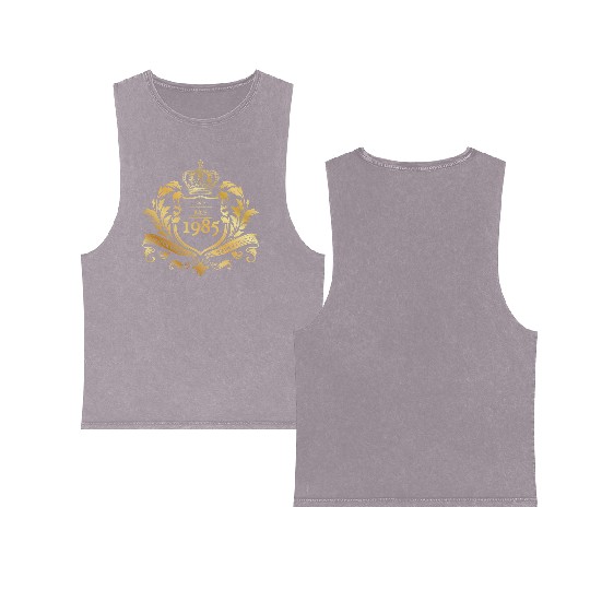 40th birthday Semper Verum - Established 08/1985 Double Sided Mineral Wash Tank Tops