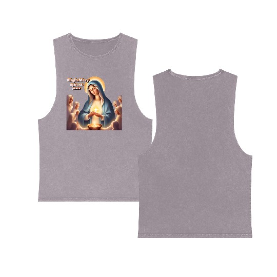 Virgin Mary, light and peace Double Sided Mineral Wash Tank Tops