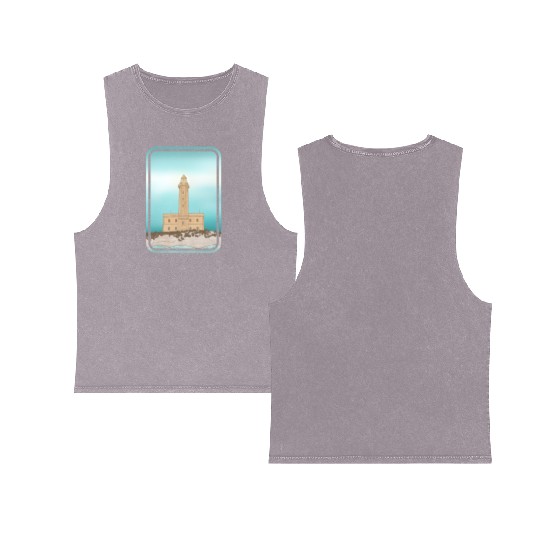 Vieste Lighthouse Italy Double Sided Mineral Wash Tank Tops