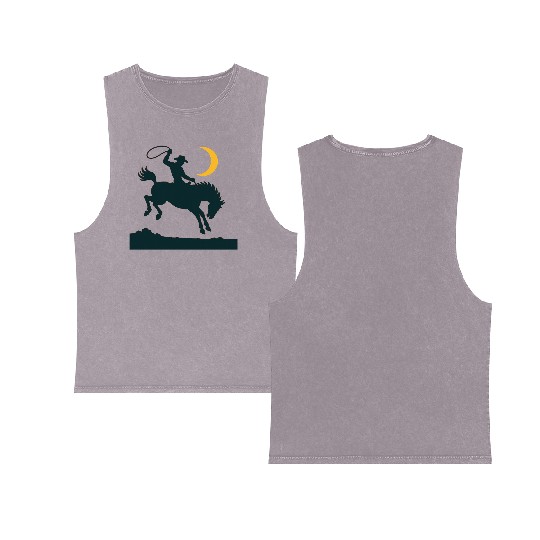 Wild West Night Cowboy Double Sided Mineral Wash Tank Tops