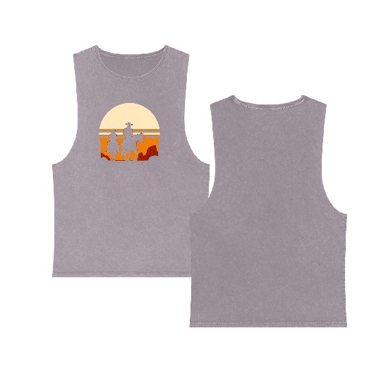 Western Riders: Sunset Silhouette Double Sided Mineral Wash Tank Tops