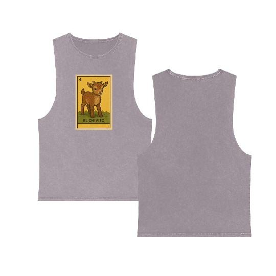 EL CHIVITO - THE BABY GOAT - LA LOTERÍA Double Sided Mineral Wash Tank Tops