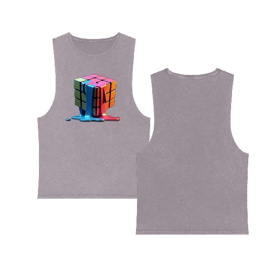Rubiks Cube Double Sided Mineral Wash Tank Tops