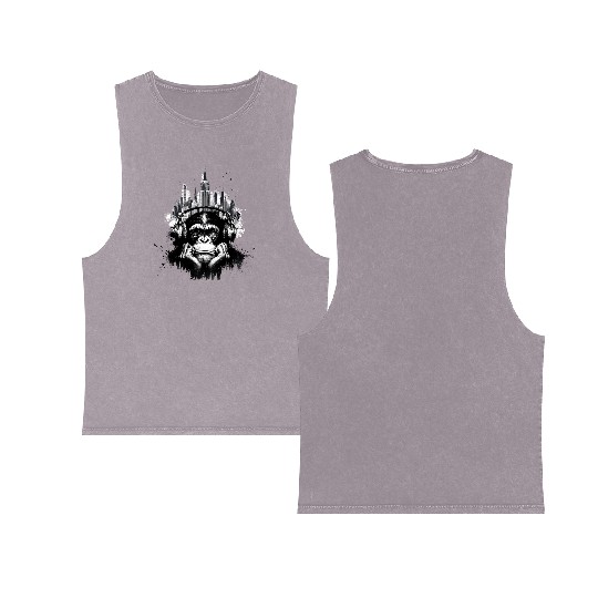 Grunge Bored Ape Double Sided Mineral Wash Tank Tops