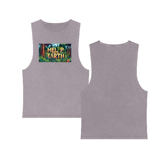help save earth Double Sided Mineral Wash Tank Tops