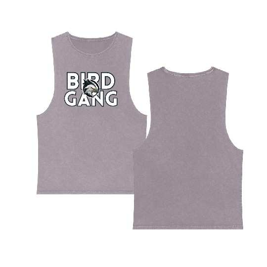 Eagle Head Bird Gang Logo Design Double Sided Mineral Wash Tank Tops