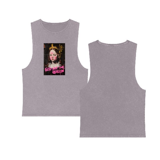 God Save the Queen Double Sided Mineral Wash Tank Tops
