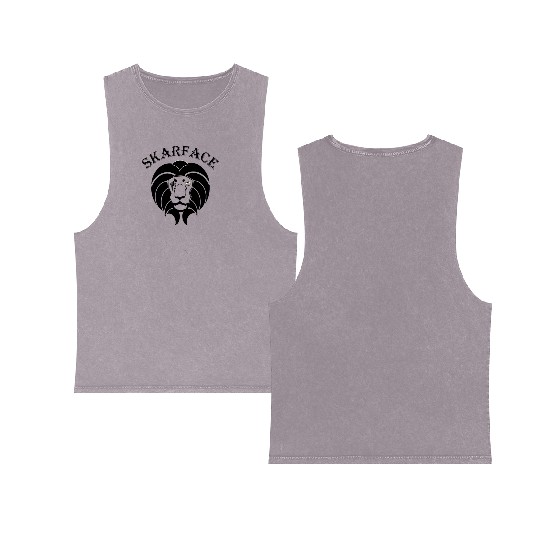 Scarface the Lion – The Battle-Hardened King Double Sided Mineral Wash Tank Tops