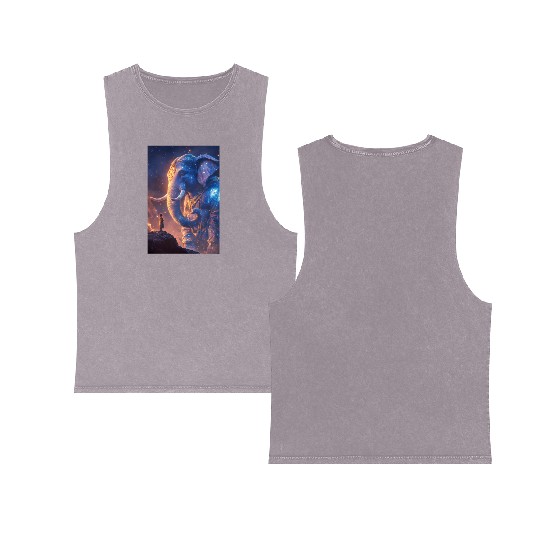 Celestial Elephant Guardian Double Sided Mineral Wash Tank Tops