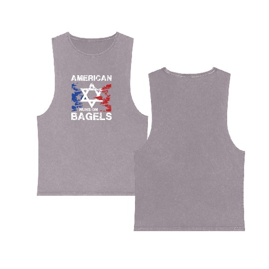 American Pride with Star and Bagel Spirit Double Sided Mineral Wash Tank Tops