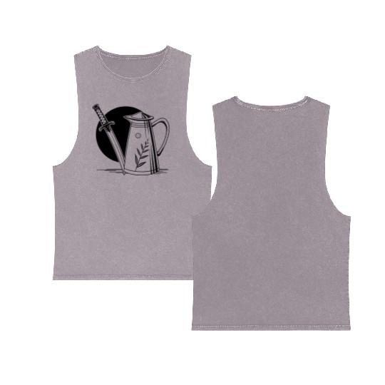 a milk frothing pitcher with a katana Double Sided Mineral Wash Tank Tops