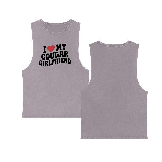 Love for My Cougars Girl Friend Double Sided Mineral Wash Tank Tops