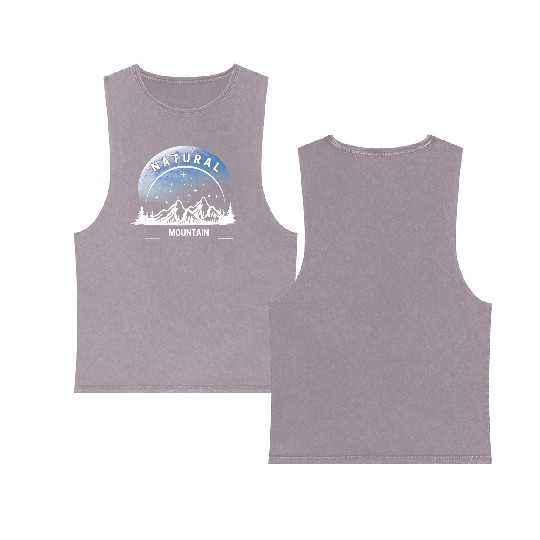 Natural Mountain Wilderness Design Double Sided Mineral Wash Tank Tops