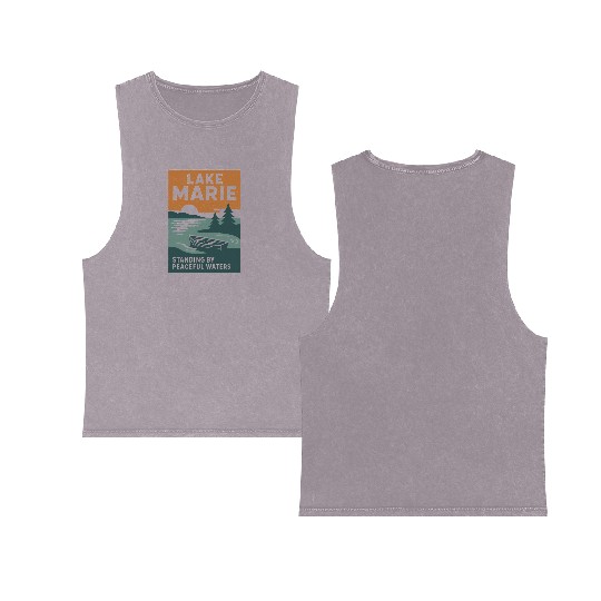 Lake Marie: Standing By Peaceful Waters Double Sided Mineral Wash Tank Tops