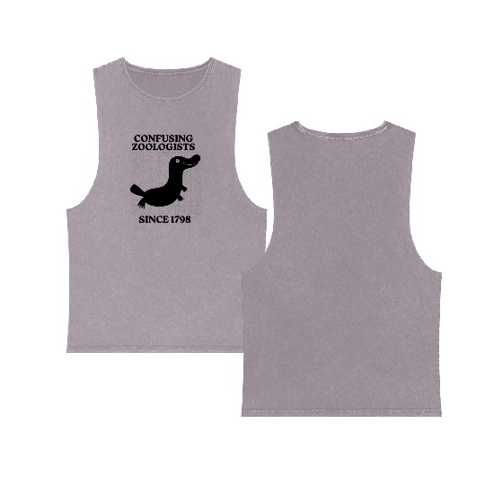 Confusing Zoologists Since 1798 Funny Platypus Double Sided Mineral Wash Tank Tops