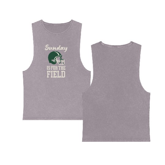 Sunday Football Field Design Double Sided Mineral Wash Tank Tops