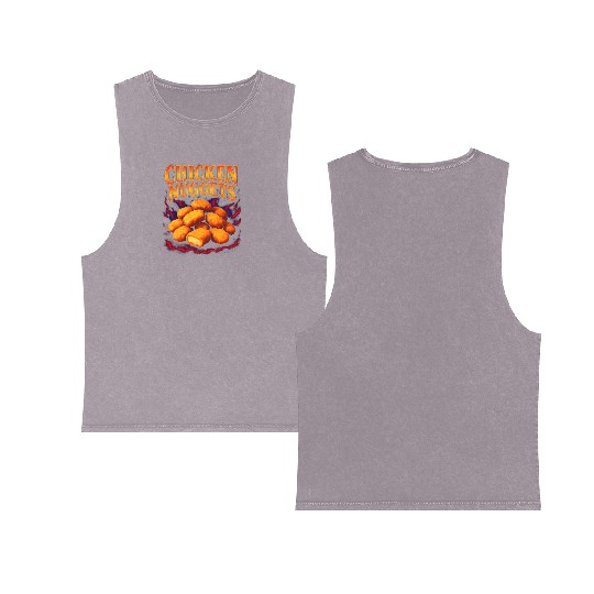 Chicken Nuggets Favorite Food Weird 90s Nuggets Double Sided Mineral Wash Tank Tops