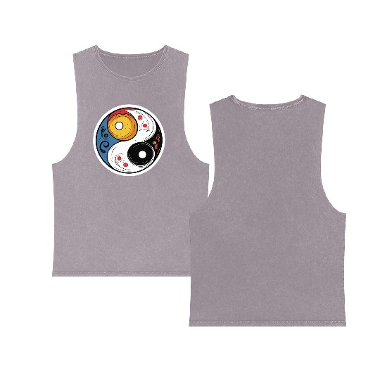 Celestial Balance Yin Yang Art Double Sided Mineral Wash Tank Tops