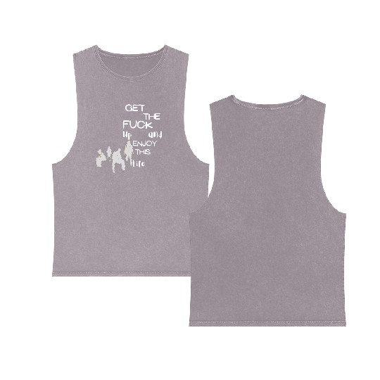 Bold Life Affirmation with Silhouettes Double Sided Mineral Wash Tank Tops