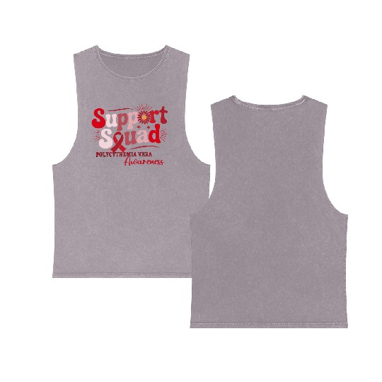 Polycythemia Vera Support Squad Design Double Sided Mineral Wash Tank Tops