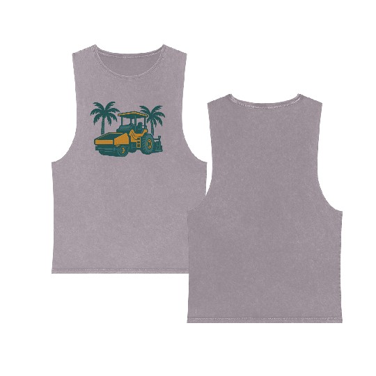 Tropical Golf Course Turf Landscape Double Sided Mineral Wash Tank Tops