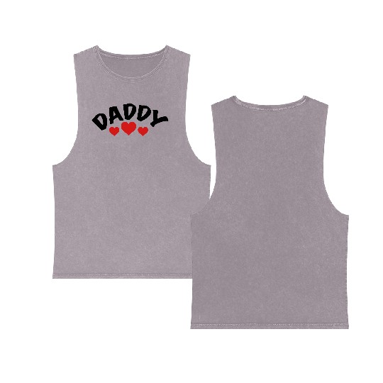 Daddy / i love my dad / father 2c Double Sided Mineral Wash Tank Tops
